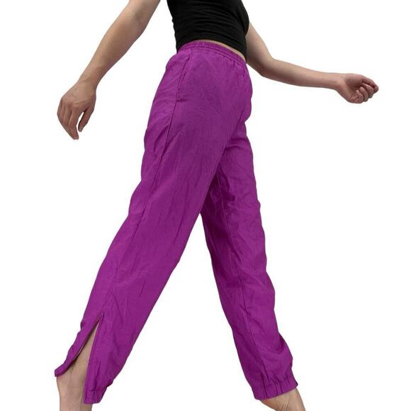 Vintage 80’s 90’s Santolina Bay Running Pants Fuchsia Nylon Medium - Picture 3 of 9
